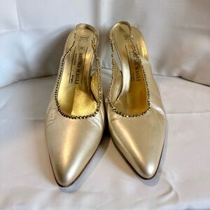 Bruno Magli Gold Heels 8.5